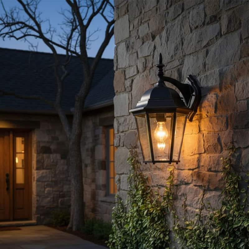 1 Light Outdoor Wall Lantern in Imperial Black - Black