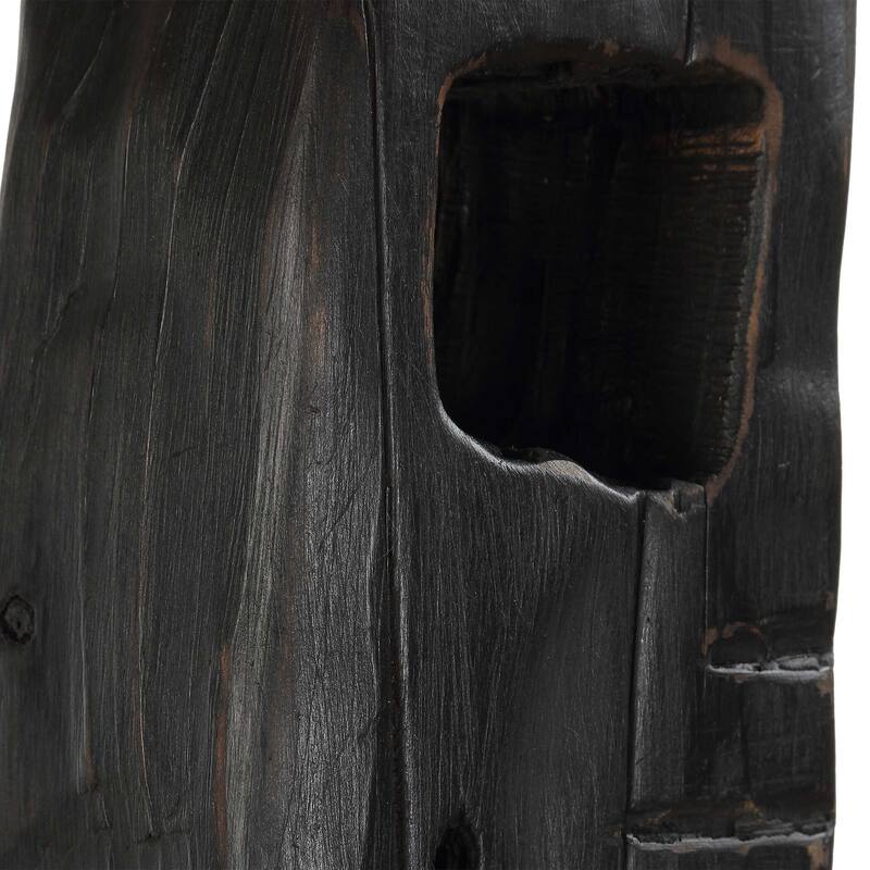 Uttermost Cipher Black Wood Totems Set/2 - 5.125"W x 4.5"D x 27.25"H