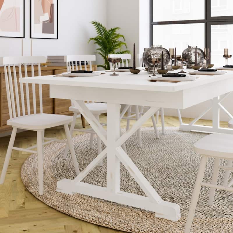 9' x 40" Rectangular Antique Rustic Solid Pine Folding Dining Table
