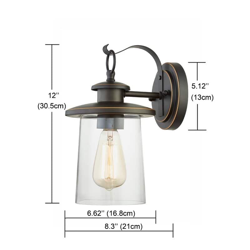 1-Light Outdoor Wall Sconce - 6.62"x8.3"x12"