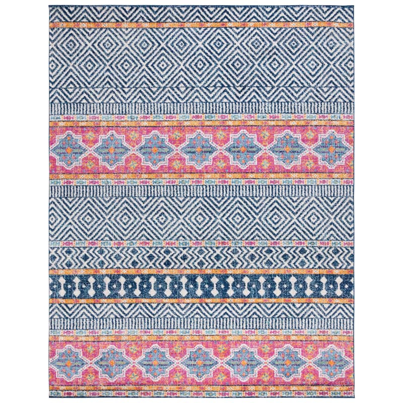 SAFAVIEH Madison Synnove Vintage Rug- - Navy/Ivory - 6' x 9'