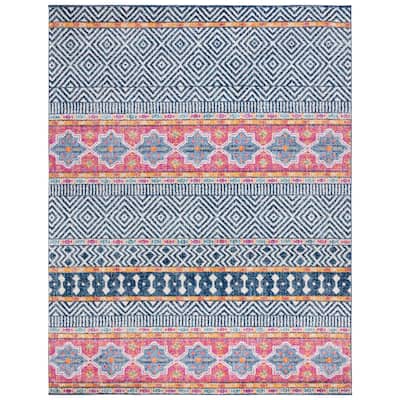 SAFAVIEH Madison Synnove Vintage Rug- - Navy/Ivory - 6' x 9'