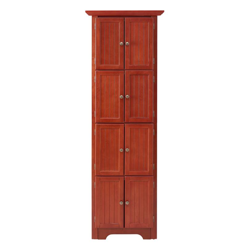 Cherry 8-Door Corner Cabinet Pantry Cabinet Storage Cabinet Sideboard