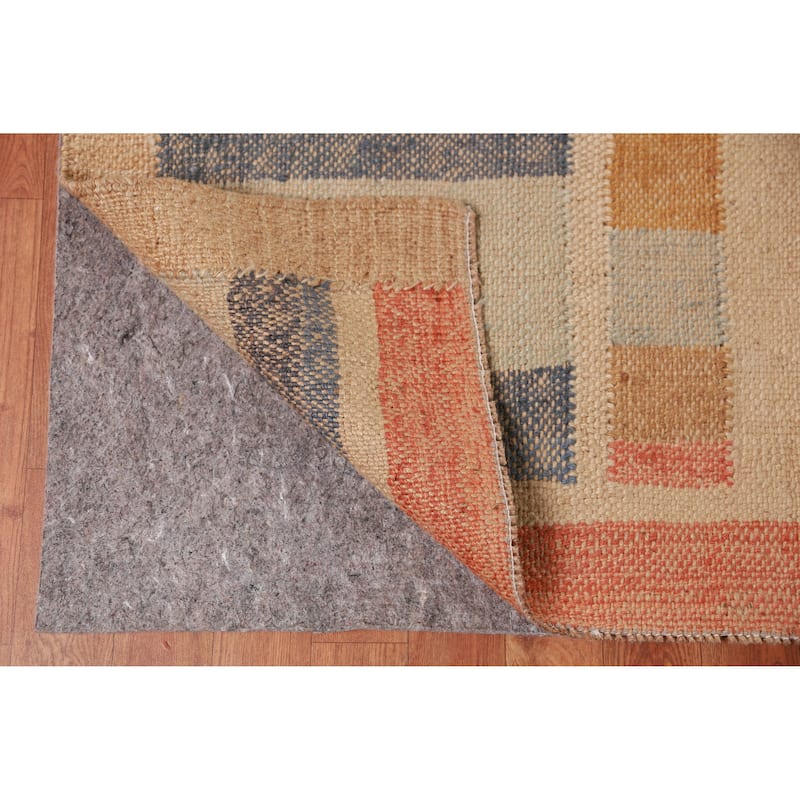 Hand Woven Oriental 100% Jute Carpet Southwestern Modern Beige & Ivories Kilim Area Rug - 12' 6'' X 9' 4''