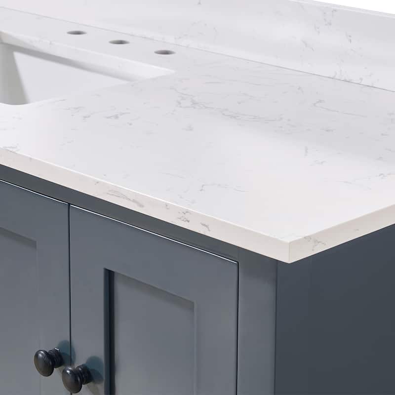 Altair Trento Bathroom Vanity Countertop in Aosta White Finish Without Vanity