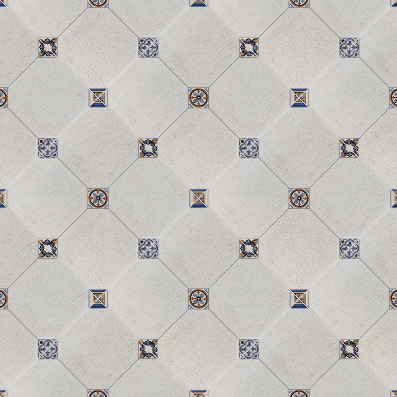 Merola Tile Manises Decor Blanco 13-1/8" x 13-1/8" Porcelain Floor and Wall Tile