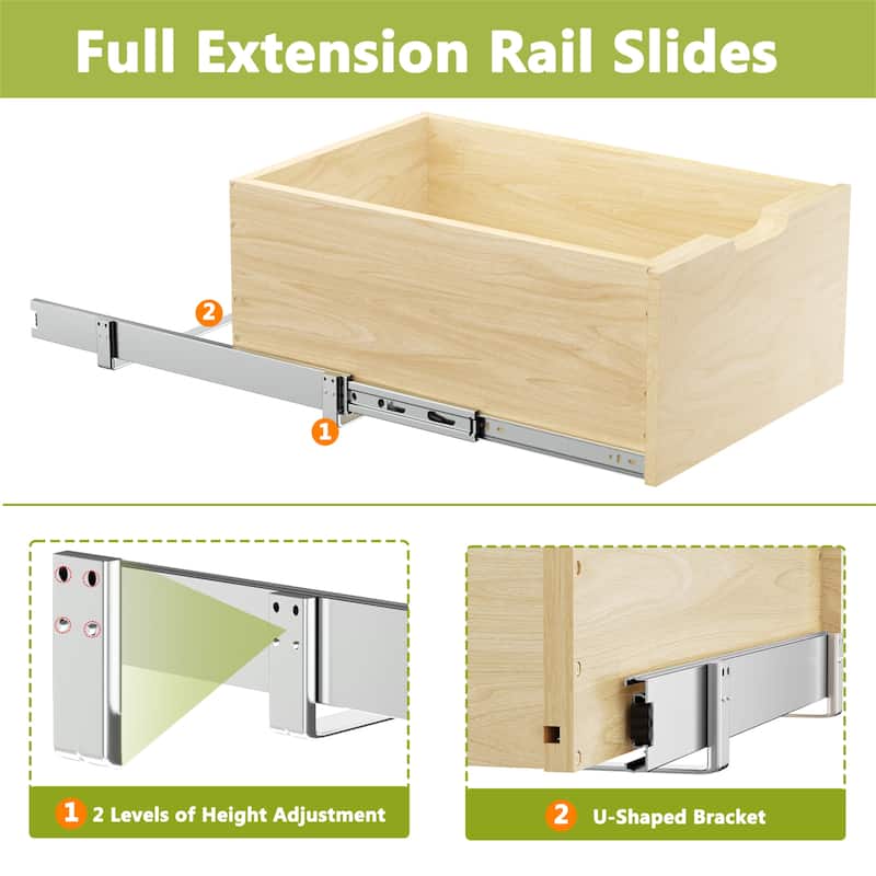10.5-in W x 8-in H x 21-in D Kitchen Cabinet Pull Out Drawer Slide-Out Shelf