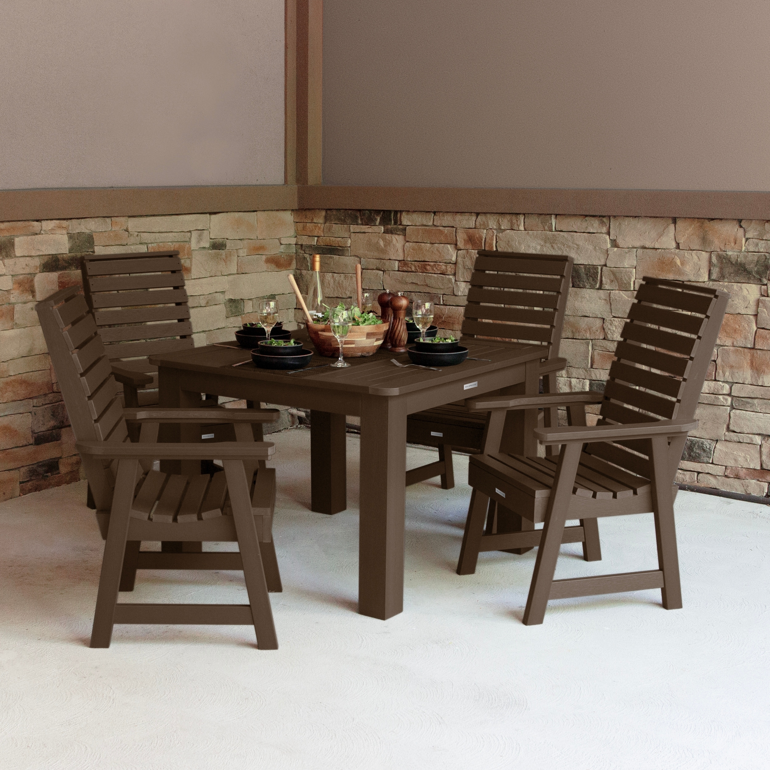 Weatherly 5-piece Outdoor Dining Set - 42" x 42" Table, Dining-height