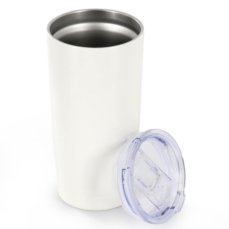 18oz Stainless Steel Thermal Tumbler with Acrylic Lid in Cream