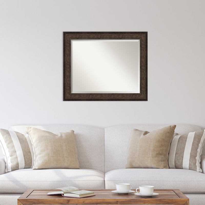 Beveled Wall Mirror - Ridge Black Frame