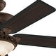 preview thumbnail 16 of 19, Hunter Italian Countryside 52-inch Ceiling Fan with Cocoa Finish and Five Aged Barnwood/ Cherried Walnut Blades