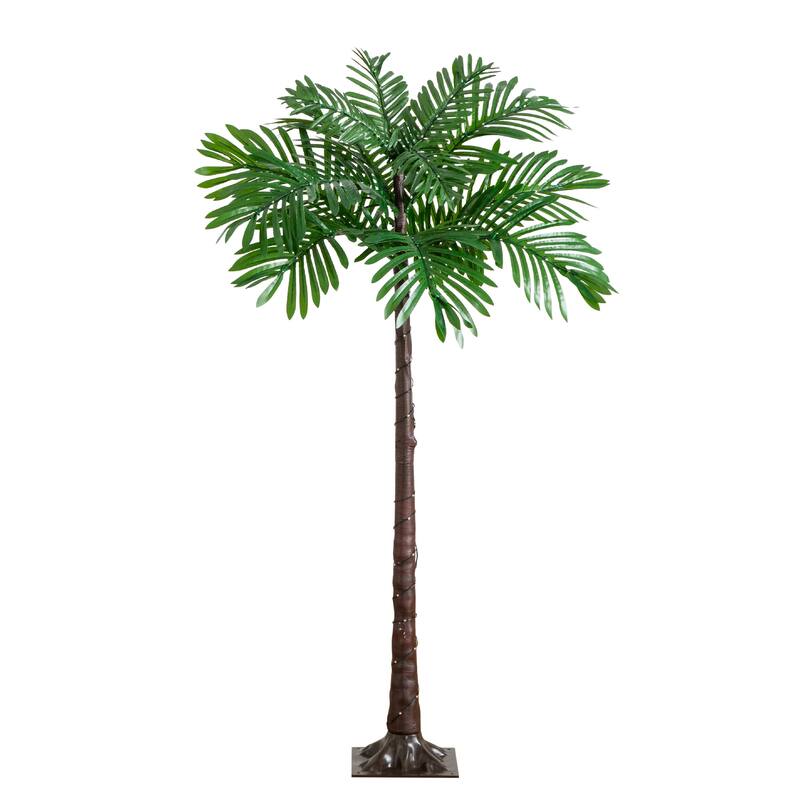 Pre-Lit Artificial Palm Tree - 4' - Warm White LED Lights