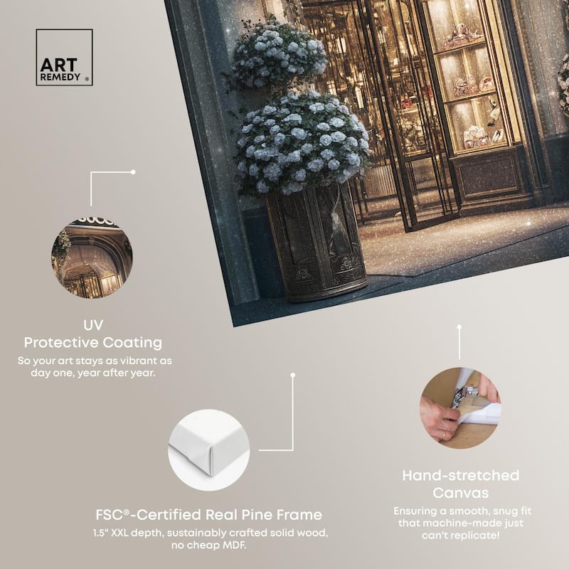 Illuminated Luxury Store Canvas by Art Remedy, Gallery Wrapped