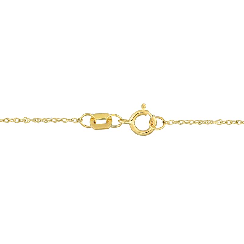 Miadora 1 1/3ct TGW Citrine and 1/8ct TDW Diamond Halo Necklace in 10k Yellow Gold