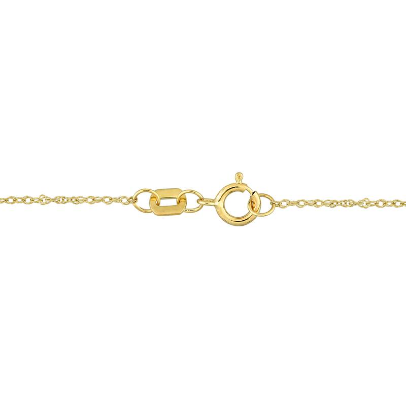 Miadora 10k Yellow Gold Peridot and White Topaz Halo Necklace