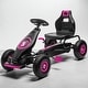 preview thumbnail 10 of 16, Kids Pedal Go Kart Ride-On Toy with Adjustable Seat, Suspension, Hand Brake & Rubber Wheels, for Ages 5-12, 110 lbs Capacity Purple