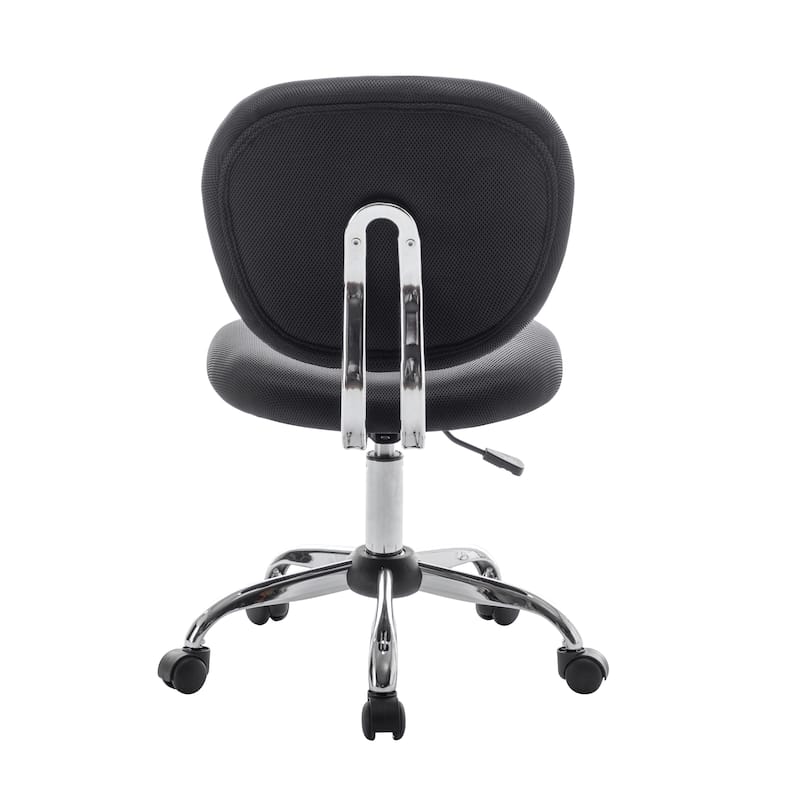 Porthos Home Elsy Mesh Upholstered Armless Office Chair with Chrome Roller Base