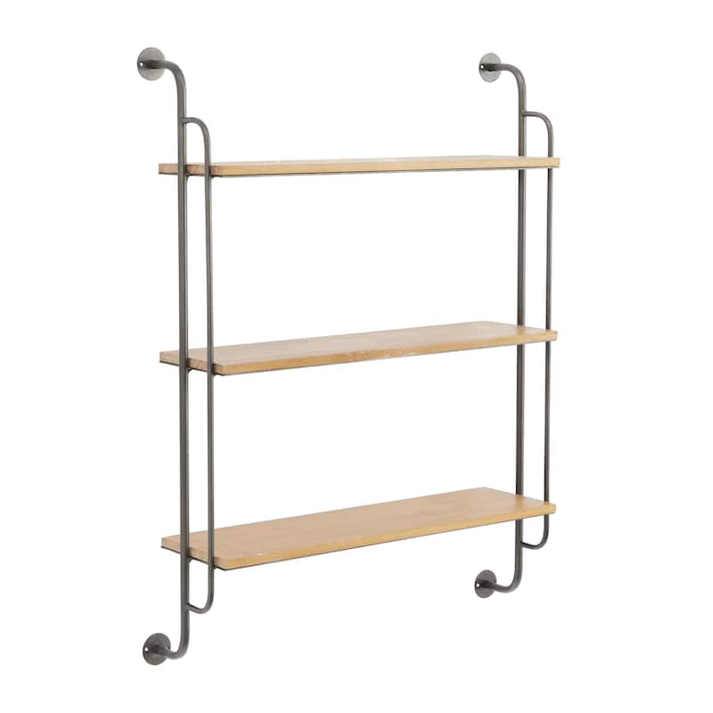 Metal Shelves Wall Shelf - Brown - Roche River Decor - Brown - 25W",33"H