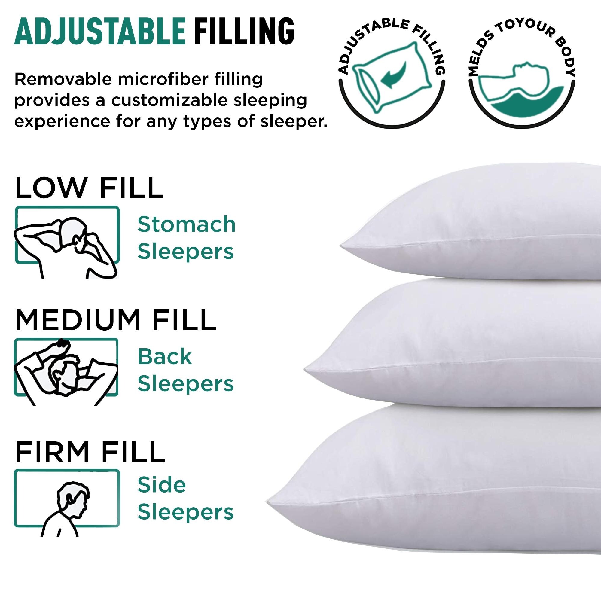 Set of Washable Pillows, Elegant Bed Pillows, Sleeping Queen