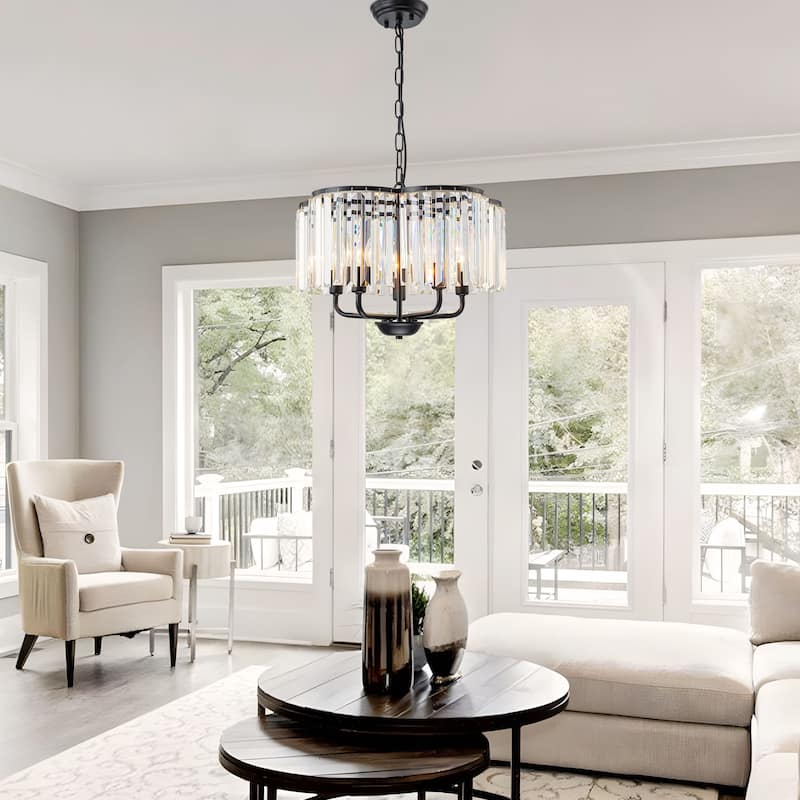 Starsky Modern Luxury Flower-Shaped 5-Light Crystal Chandelier