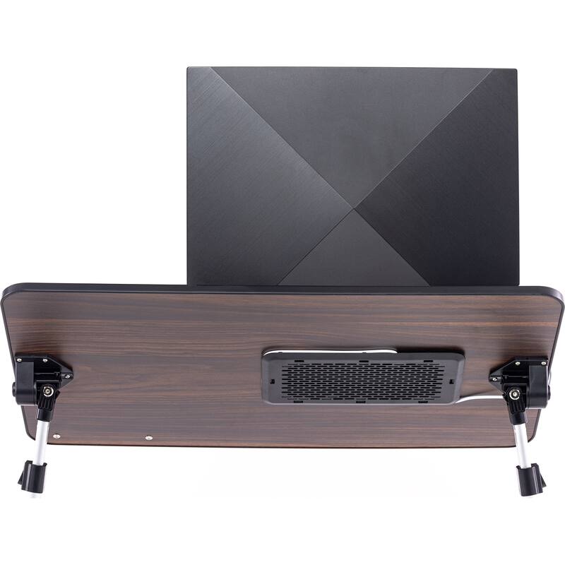 Husband Pillow - Lap Desk Large Wood Top - Fits Up to 17" Laptop - with Dual Cushion, Multifunctional Slot for Tablet