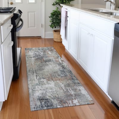 Machine Washable Indoor/ Outdoor Chantille Boho Abstract Rug