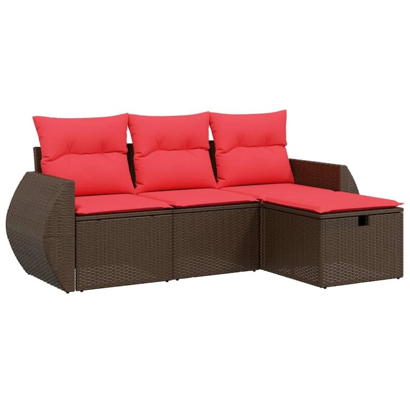 Modular Outdoor Corner Sofa Set with Cushions - 21.7" x 24.4" x 27.2"