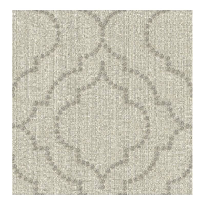 Chesapeake Chelsea Taupe Quatrefoil Wallpaper - 20.5 x 396 x 0.025