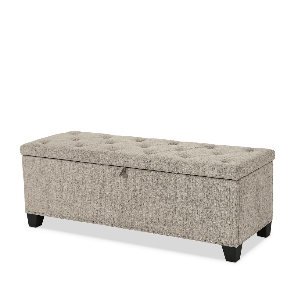 247 Shop At Home Modern Brian 48-inch Rectangular Linen Storage Ottoman Bench