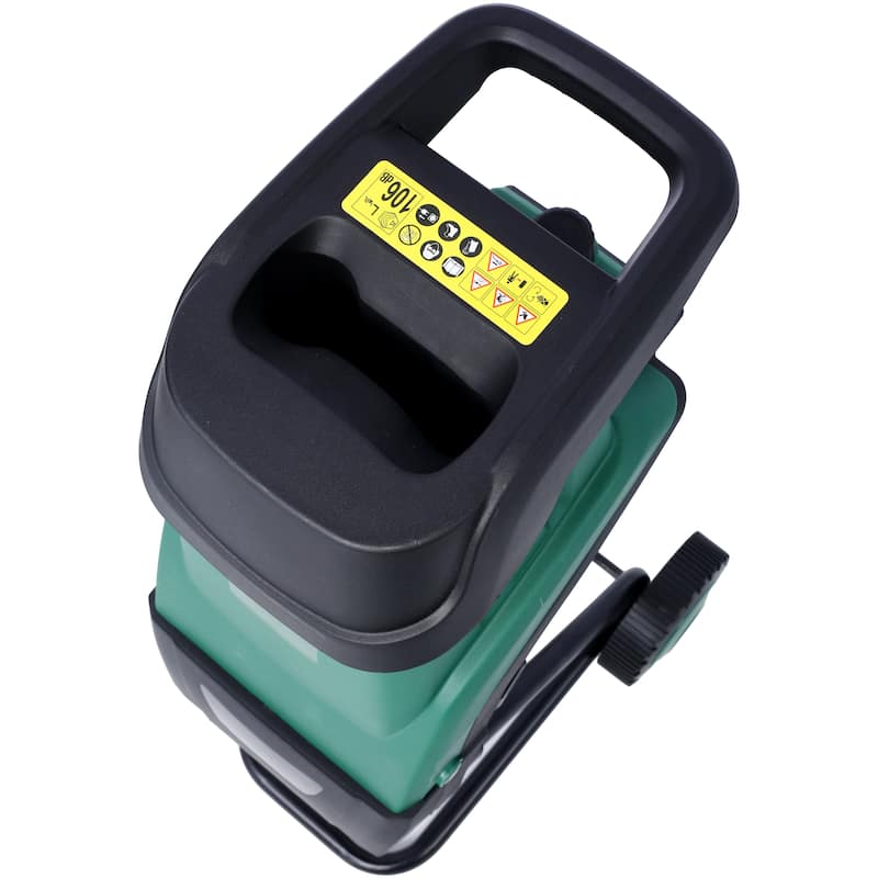 15Amp Electric Wood Chipper/Shredder with Wheels Electric Garden Shredder Portable Chipping Width Collection Bag