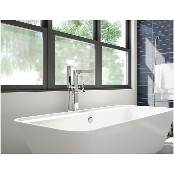 Delta Faucet T4774-FL Zura Floor Mount Tub Filler with Hand Shower Chrome,