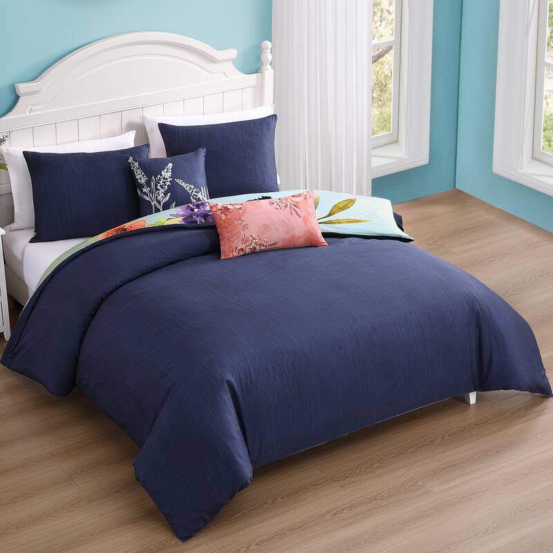 Bebejan Aqua Fiesta 100% Cotton Sateen 5 Piece Reversible Comforter Set