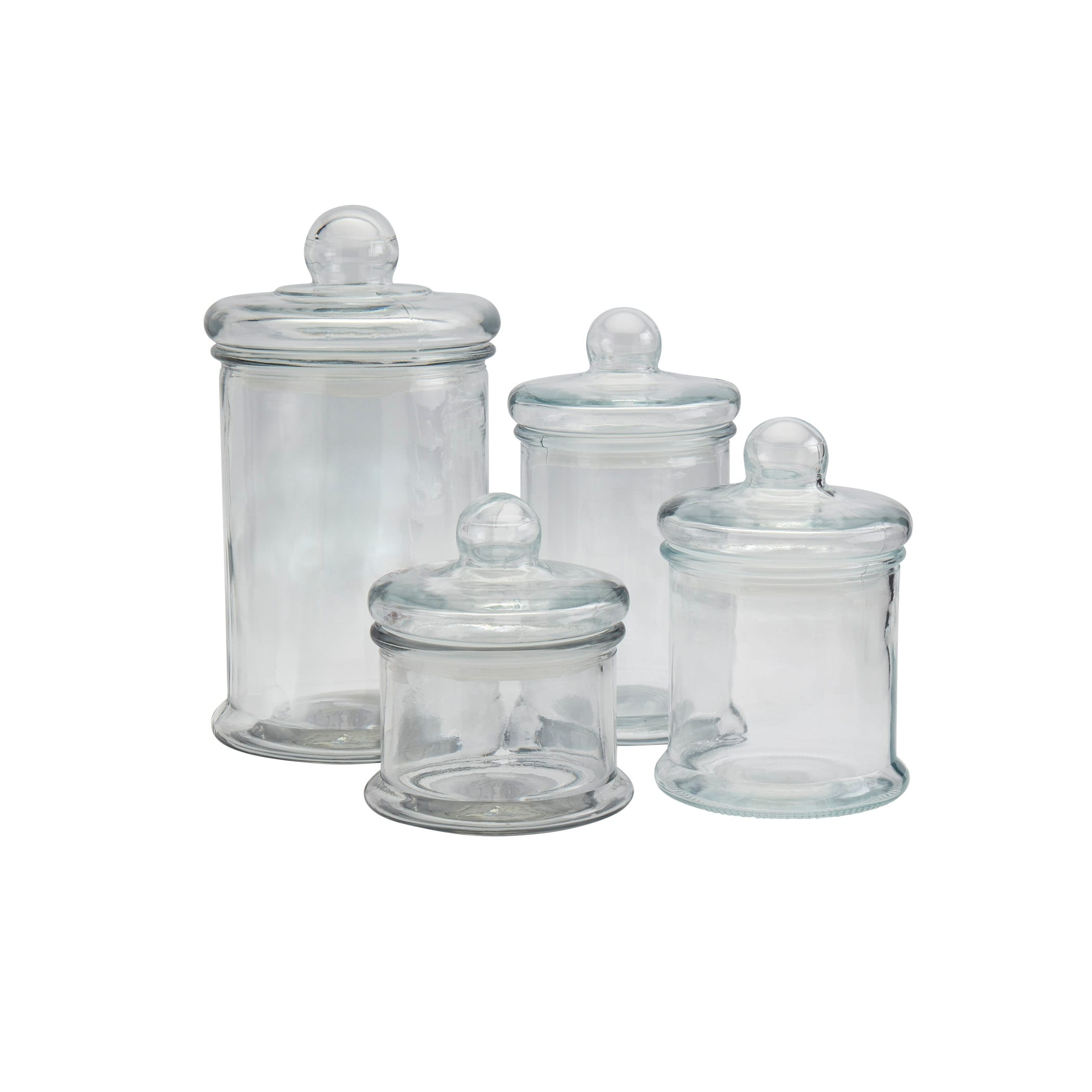 CLEAR GLASS APOTHECARY JARS W/LIDS – Montana Rustic Accents
