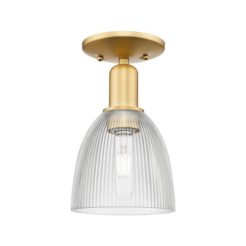 Innovations Lighting Endless Possibilities Arcadia - Castile - 1 Light 6" Semi-Flush Mount - Clear/Satin Gold