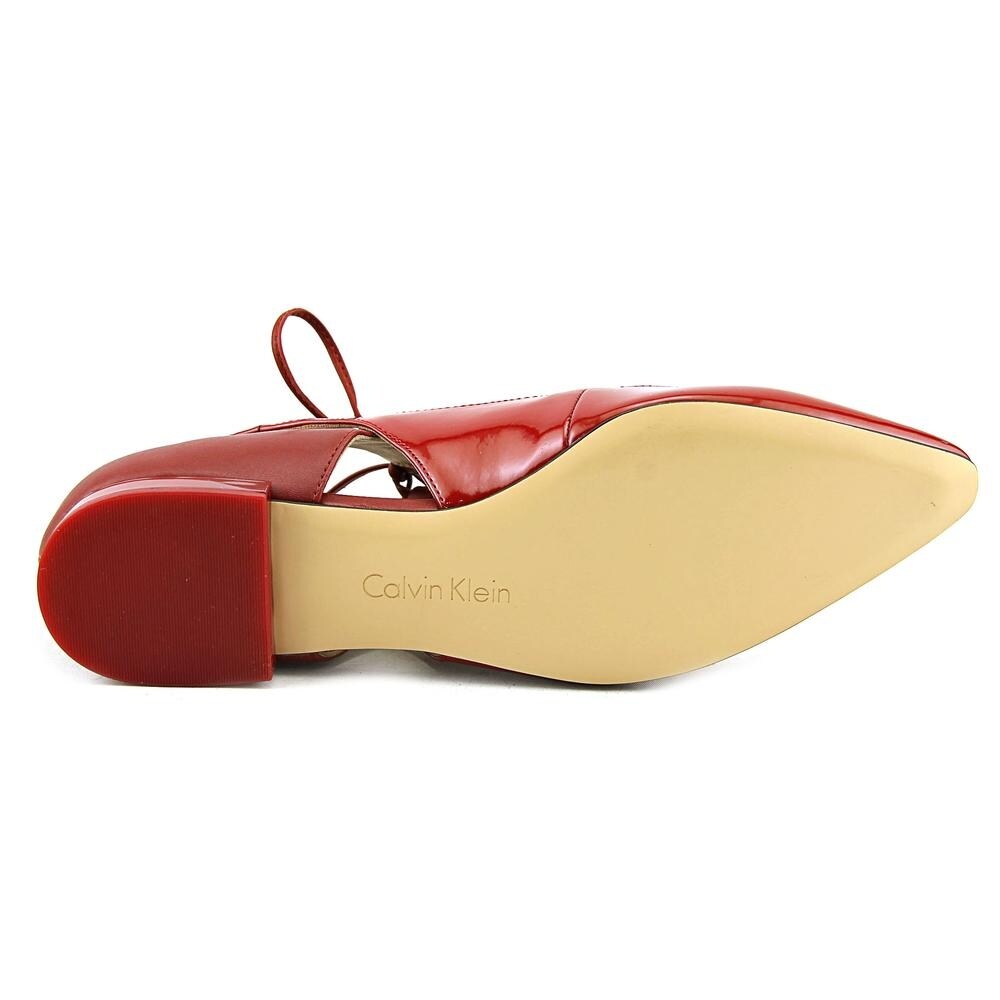 calvin klein red flat shoes