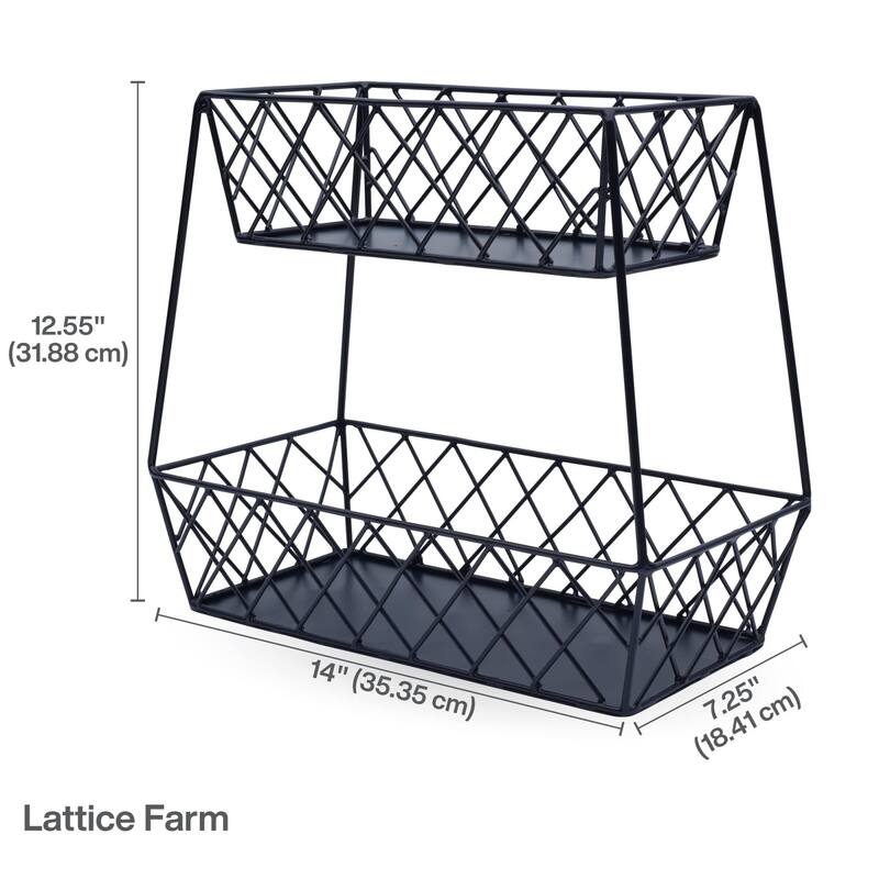 Gourmet Basics by Mikasa Lattice Farm Storage Basket 2 Tier - 14" x 12.5"