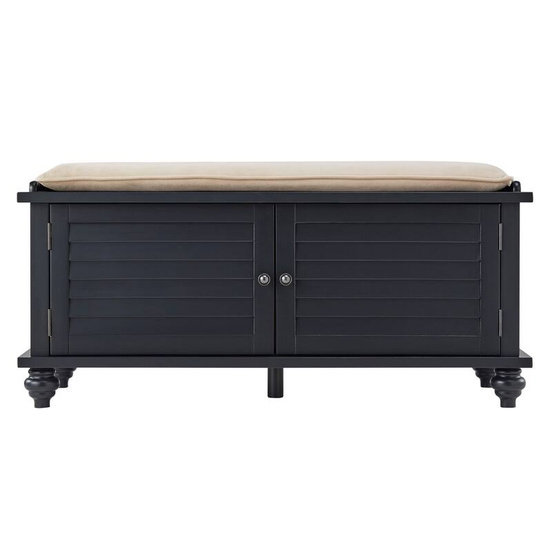 Maybelle Velvet Cushion Shutter Door Storage Bench by iNSPIRE Q Classic