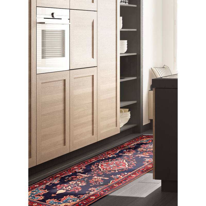 ECARPETGALLERY Hand-knotted Anatolian Vintage Navy Wool Rug - 3'7 x 10'4