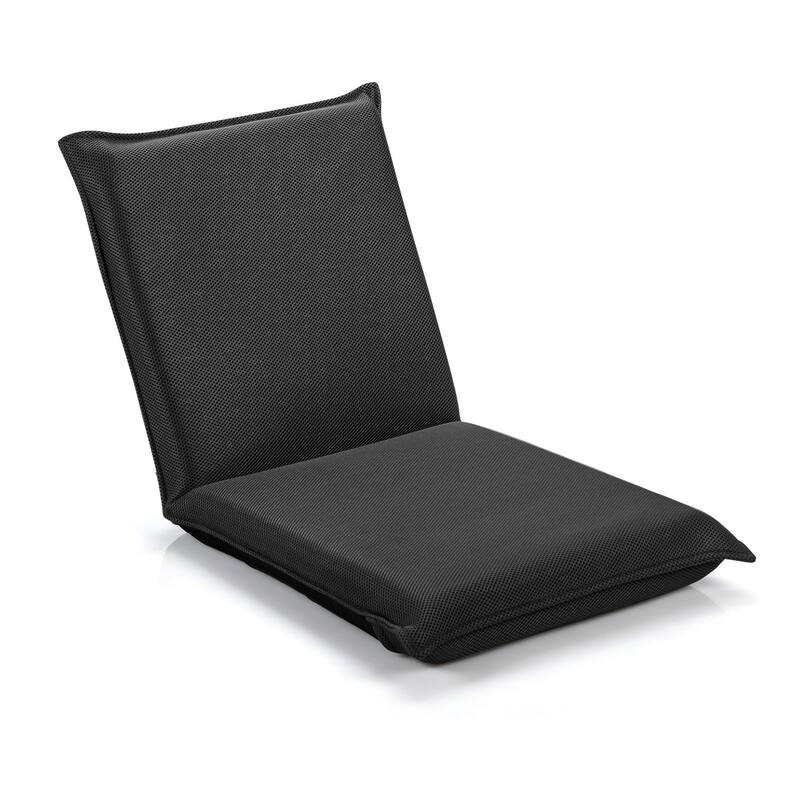 6-Position Floor Chair with Steel Pipe Frame and Breathable Mesh Thick Sponge Portable Design - 39.5" x 18" x 3"