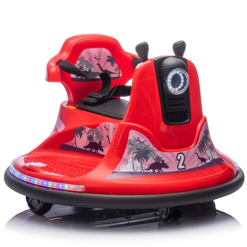 12V Kids Ride On Bumper car W/Parents control,Rotate 360 degrees,Two-handed switch for direction control For kids of 2-5