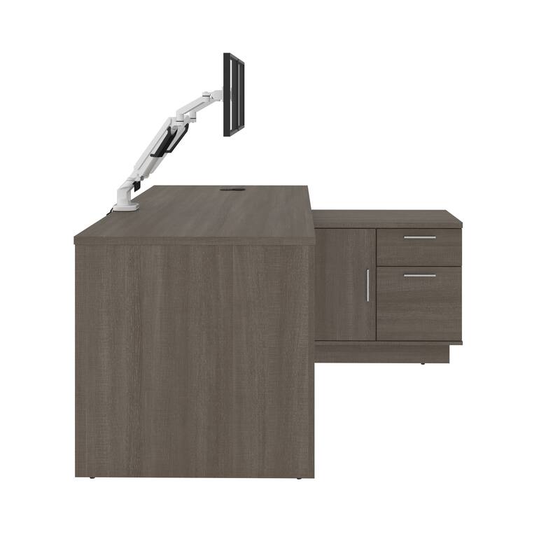 BESTAR Equinox 72W L-Shaped Desk with Monitor Arms
