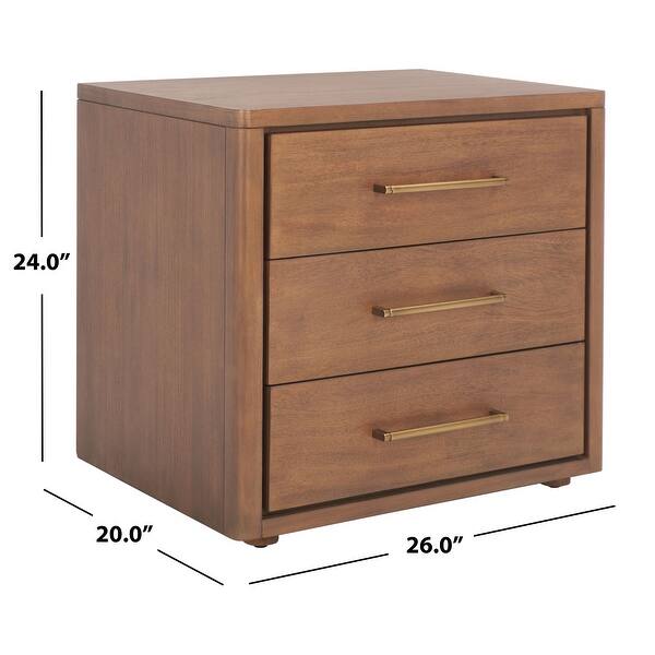 SAFAVIEH Couture Rosey 3-Drawer Nightstand Table (Fully Assembled)