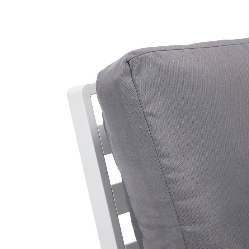 Walbrooke Polyester Upholstered Aluminum Frame Outdoor Loveseat with Powder-Coated Finish and Removable Cushion Covers - 56.69