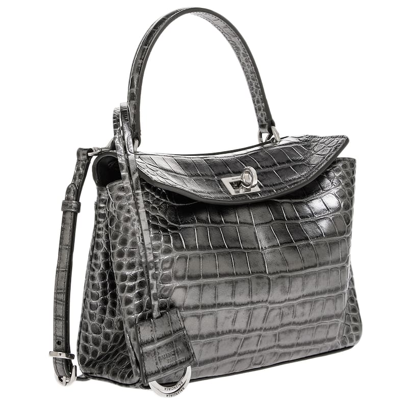Balenciaga Mini Rodeo Bag in Croc-embossed Calfskin