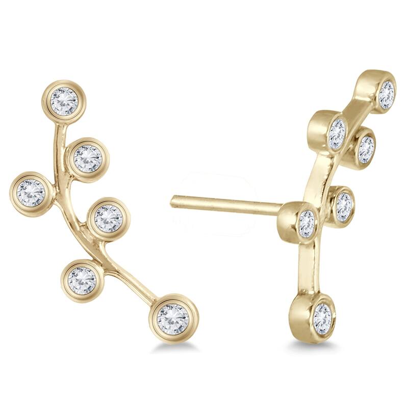 Marquee 1/4 Carat TW Diamond Bauble Earrings Set in 14K Yellow Gold