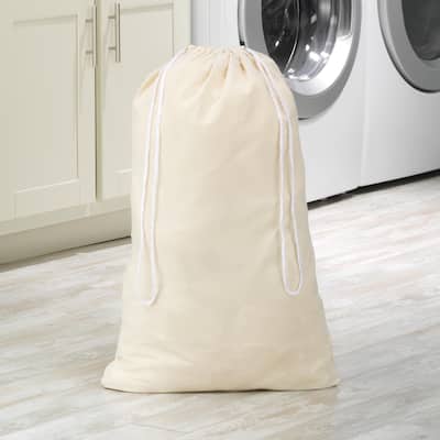 Whitmor Polycotton Drawstring Laundry Bag - Natural