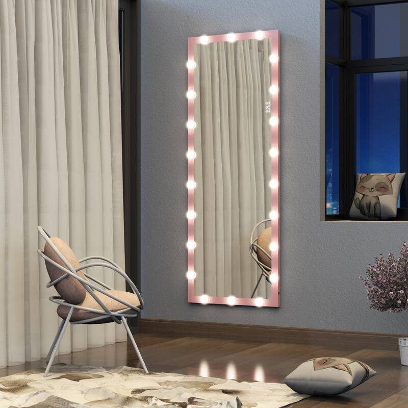 62.6'' x 23.3'' Wall Mounted Full Length Mirror with 3 Color Lights