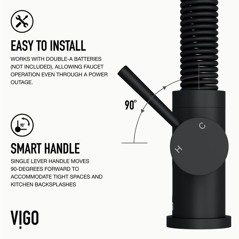 VIGO Edison 19" H Single Handle Pull-Down Sprayer Kitchen Faucet Set with Touchless Sensor