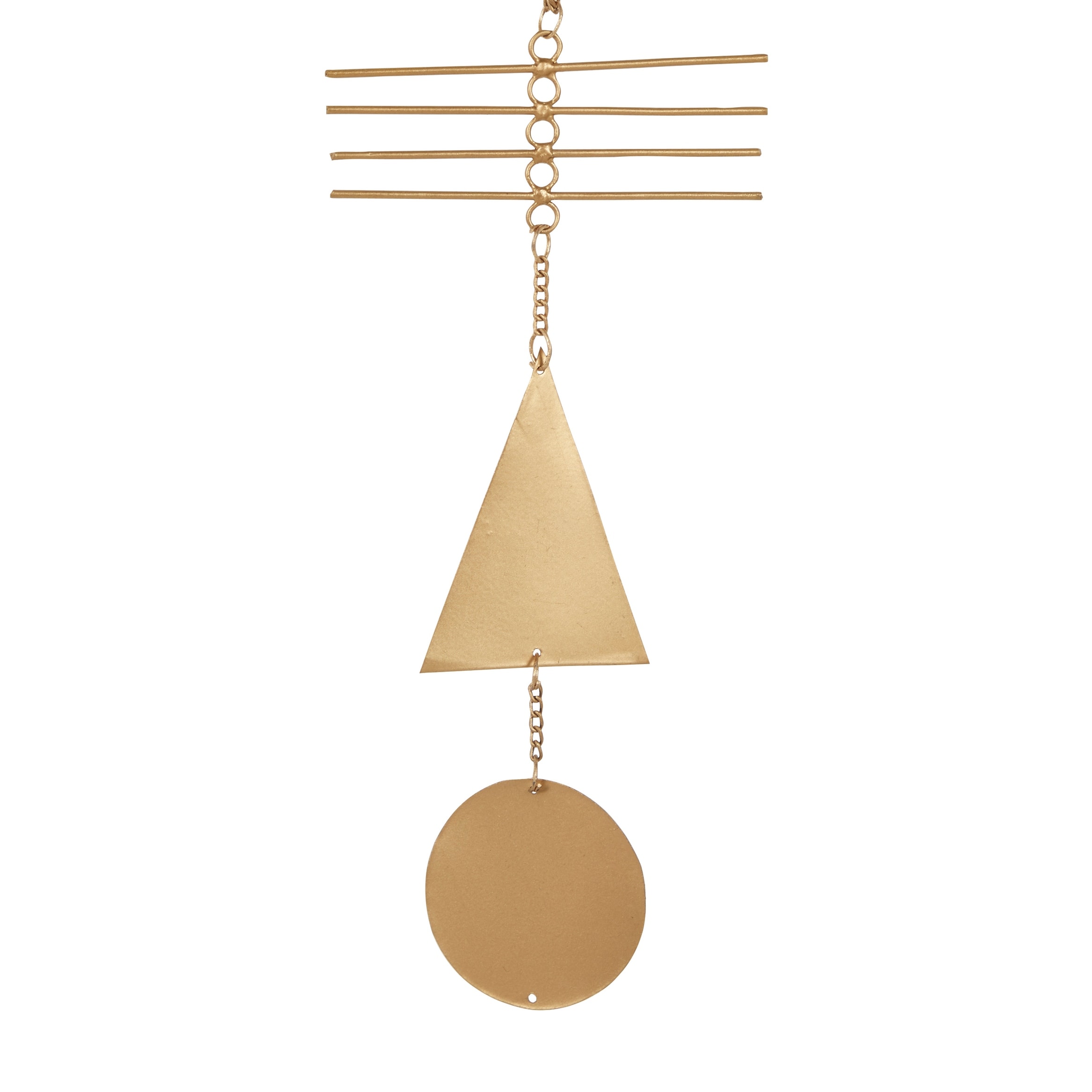 Set Of 2 Large Celestial And Geometric Shape Gold Metal Wind Chime Overstock 32168281