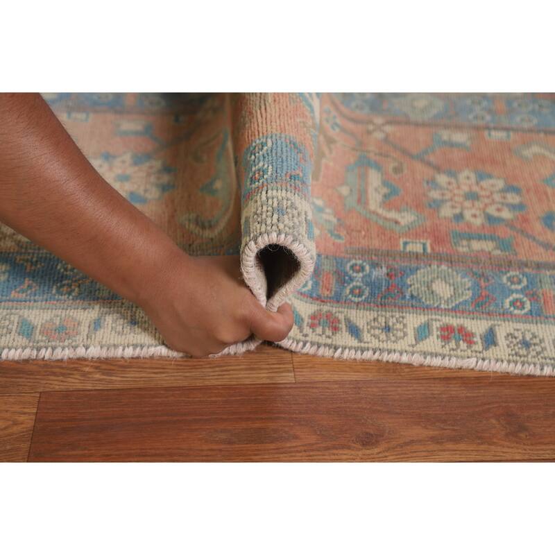 Distressed Tabriz Persian Antique Rug Living Room Handmade Wool Carpet - 9'8" x 11'11"